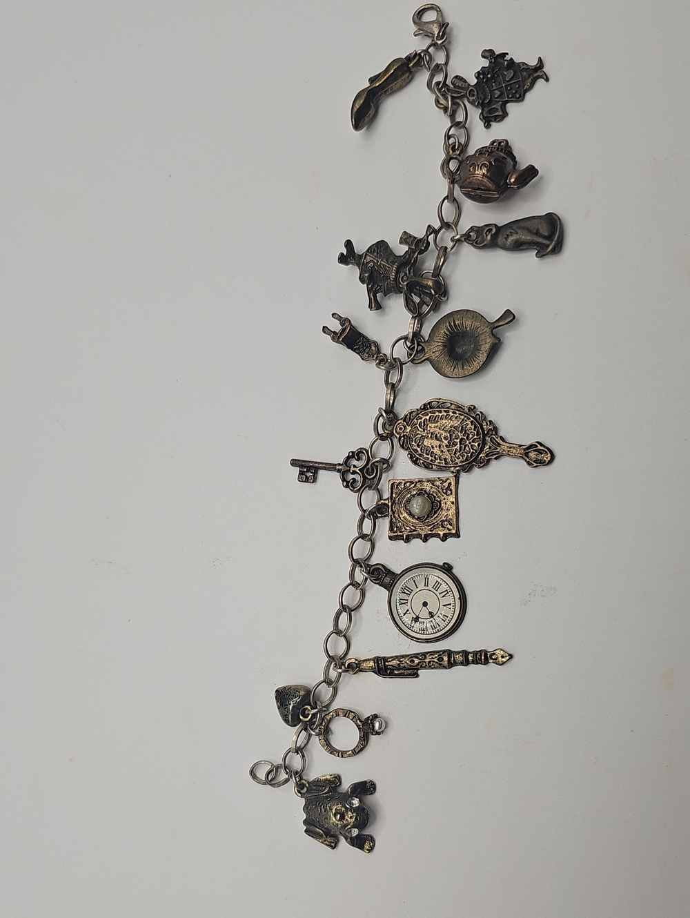 Alison And Wonder Land Antique Gold Charm Bracelet for Women - Vintage Inspired